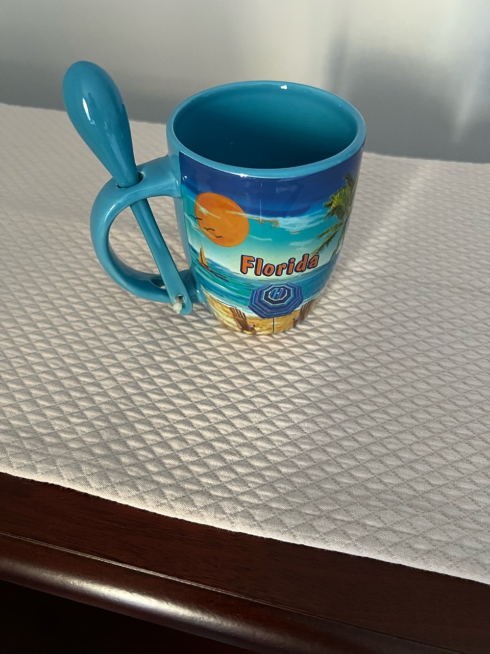 Florida Blue Ceramic Spoon-Handle Mug